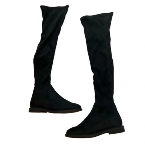 NEW ASOS Kalani over the knee boots in black micro size Uk 6/US 8 - Picture 4 of 9